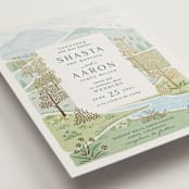 "Mountaintop" - Wedding Invitations in Evergreen by Paper Sun Studio - Detail
