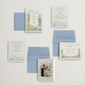 "Mountaintop" - Wedding Invitations in Evergreen by Paper Sun Studio - Invitation Suite