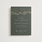 "Peaks" - Wedding Invitations in Hunter by Sarah Brown - Front