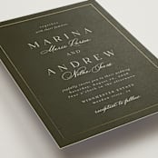 "refined" - Wedding Invitations in Deep Olive by Nicole Walsh - Detail