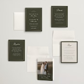 "refined" - Wedding Invitations in Deep Olive by Nicole Walsh - Invitation Suite