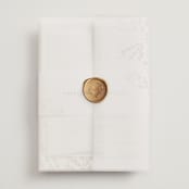 "Swoon" - Wedding Invitations in Cotton by Carolyn Nicks - Assembled with Vellum Wrap and Wax Seal