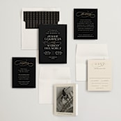 "Black Tie Affair" - Wedding Invitations in Onyx by Hooray Creative - Invitation Suite