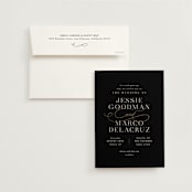 "Black Tie Affair" - Wedding Invitations in Onyx by Hooray Creative - Invitation with Envelope