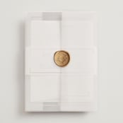"Bellino" - Wedding Invitations in Snow by AK Graphics - Assembled with Vellum Wrap and Wax Seal