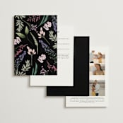 "Bold Bouquet" - Wedding Invitations in Midnight by Susan Moyal - Back of Card Options