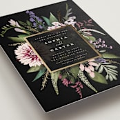 "Bold Bouquet" - Wedding Invitations in Midnight by Susan Moyal - Detail