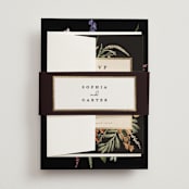 "Bold Bouquet" - Wedding Invitations in Midnight by Susan Moyal - Assembled with Belly Band