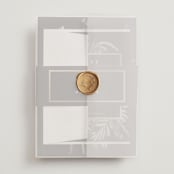 "Bold Bouquet" - Wedding Invitations in Midnight by Susan Moyal - Assembled with Vellum Wrap and Wax Seal