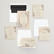 "Heirloom Branches" - Wedding Invitations in Cream by GeekInk Design - Invitation Suite