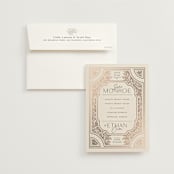 "Heirloom Branches" - Wedding Invitations in Cream by GeekInk Design - Invitation with Envelope