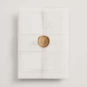 "Together" - Wedding Invitations in Cream Puff by Pixel and Hank - Assembled with Vellum Wrap and Wax Seal