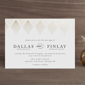"Deco Fan Border" - Wedding Invitations in Snow by Kelly Schmidt - Front