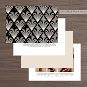"Deco Fan Border" - Wedding Invitations in Snow by Kelly Schmidt - Back of Card