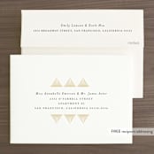 "Deco Fan Border" - Wedding Invitations in Snow by Kelly Schmidt - FREE Recipient Addressing