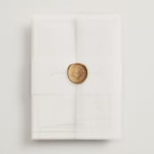 "Classic Line Frame" - Wedding Invitations in Silk by Wildfield Paper Co - Assembled with Vellum Wrap and Wax Seal
