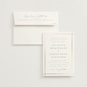 "Classic Line Frame" - Wedding Invitations in Silk by Wildfield Paper Co - Invitation with Envelope