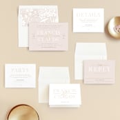 "Lovely Day" - Wedding Invitations in Rose Quartz by Leah Bisch - Invitation Suite
