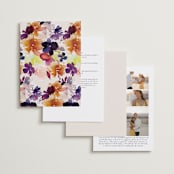 "Bouquet" - Wedding Invitations in Cream by Lori Wemple - Back of Card Options