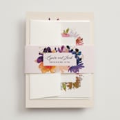 "Bouquet" - Wedding Invitations in Cream by Lori Wemple - Assembled with Belly Band