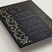 "Beautiful Chuppah" - Wedding Invitations in Midnight by Ana de Sousa - Detail