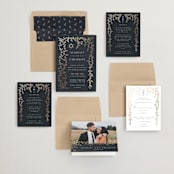 "Beautiful Chuppah" - Wedding Invitations in Midnight by Ana de Sousa - Invitation Suite