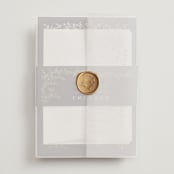 "Beautiful Chuppah" - Wedding Invitations in Midnight by Ana de Sousa - Assembled with Vellum Wrap and Wax Seal