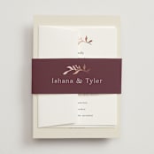 "Queen Anne's Lace" - Wedding Invitations in Creme Brulee by Jennifer Wick - Assembled with Belly Band