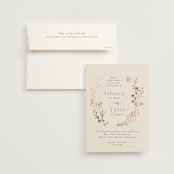 "Queen Anne's Lace" - Wedding Invitations in Creme Brulee by Jennifer Wick - Invitation with Envelope