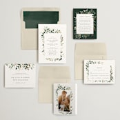"Garden Serenity" - Wedding Invitations in Greenery by Itsy Belle Studio - Invitation Suite