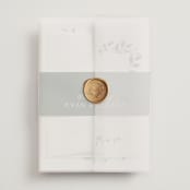 "Garden Serenity" - Wedding Invitations in Greenery by Itsy Belle Studio - Assembled with Vellum Wrap and Wax Seal