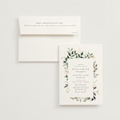 "Garden Serenity" - Wedding Invitations in Greenery by Itsy Belle Studio - Invitation with Envelope