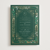 "Illuminated Storybook" - Wedding Invitations in Evergreen by Alethea and Ruth - Front