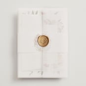 "Harmony" - Wedding Invitations in Summer by Susan Moyal - Assembled with Vellum Wrap and Wax Seal