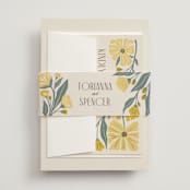 "storybook garden" - Wedding Invitations in Buttercup by Karidy Walker - Assembled with Belly Band
