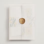 "storybook garden" - Wedding Invitations in Buttercup by Karidy Walker - Assembled with Vellum Wrap and Wax Seal