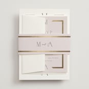 "Chisel" - Wedding Invitations in Quartz by Kristie Kern - Assembled with Belly Band