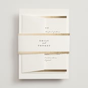"Defined" - Wedding Invitations in Snow by mo kelley - Assembled with Belly Band