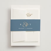 "Wildflower" - Wedding Invitations in Cotton by Jennifer Postorino - Assembled with Belly Band