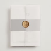 "Inventive" - Wedding Invitations in Pepper by Olivia Raufman - Assembled with Vellum Wrap and Wax Seal