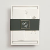 "Traditionalist" - Wedding Invitations in Snow by Sarah Brown - Assembled with Belly Band