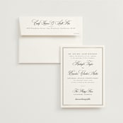 "Traditionalist" - Wedding Invitations in Snow by Sarah Brown - Invitation with Envelope