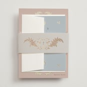 "French Train" - Wedding Invitations in Rose by Ani Somi - Assembled with Belly Band