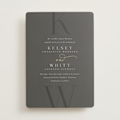"Over Monogram" - Wedding Invitations in Stormy by Jessica Williams - Front