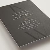 "Over Monogram" - Wedding Invitations in Stormy by Jessica Williams - Detail