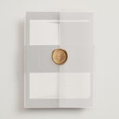 "Over Monogram" - Wedding Invitations in Stormy by Jessica Williams - Assembled with Vellum Wrap and Wax Seal