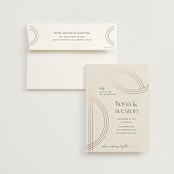 "Curves" - Wedding Invitations in Chiffon by Amy Payne - Invitation with Envelope