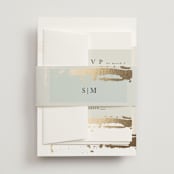"Modern Serene" - Wedding Invitations in Blush by Hannah Williams - Assembled with Belly Band
