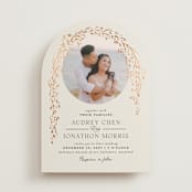 "Trailing Vines" - Wedding Invitations in Almond by Erin L. Wilson - Front