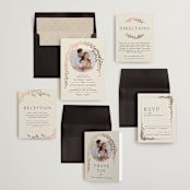 "Trailing Vines" - Wedding Invitations in Almond by Erin L. Wilson - Invitation Suite